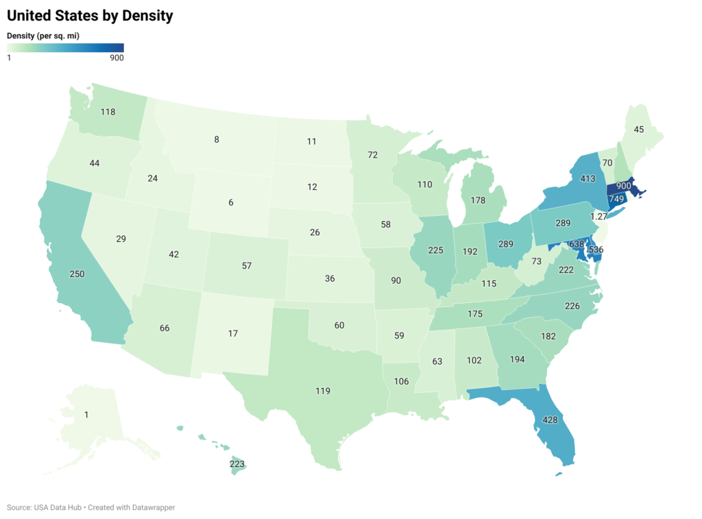 United States by Density