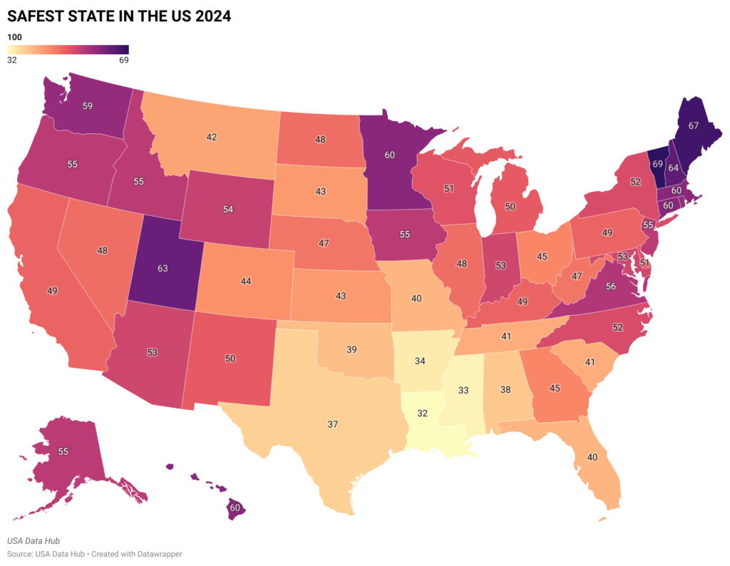 SAFEST STATE IN THE US 2024