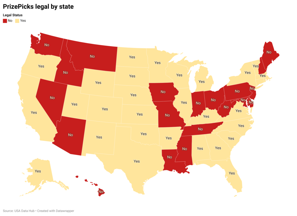 PrizePicks legal by state